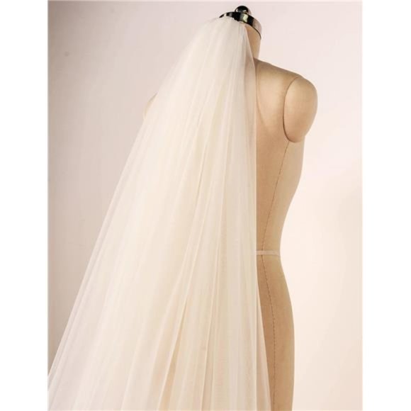 1 T Cathedral Length Floral Lace Wedding Bridal Veil With Metal Comb F20
